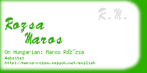 rozsa maros business card